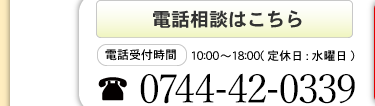 電話相談は0744-42-9294